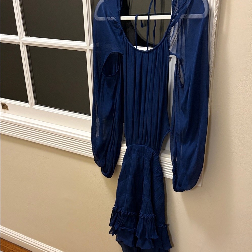 Shona joy Elegant Blue Long-Sleeve Dress